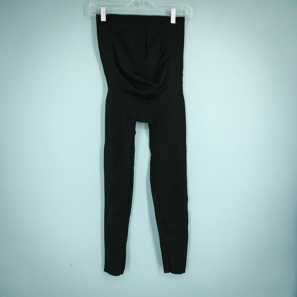Blanqi Size Medium M Black Everyday Maternity Pull On Over the Stomach Leggings